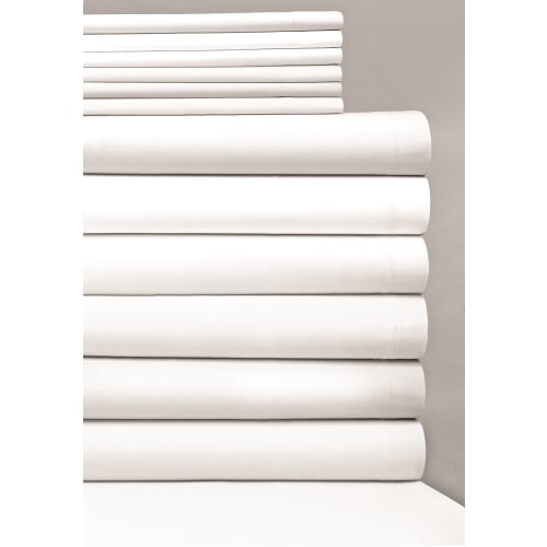 Connoisseur T300 Blend Plain Weave, Queen Extra Deep Pocket Fitted Sheet, 60x80x15, White